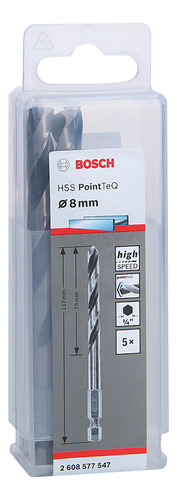 Brocas Mechas Hss Pointteq Ø 8 Mm Bosch Hexagonal X 5 Uds