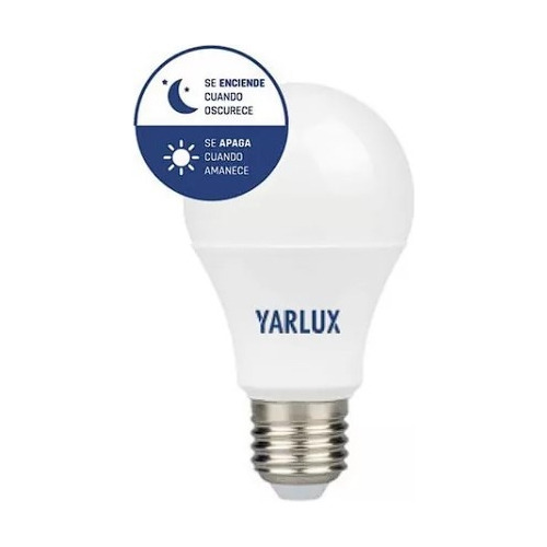 Lámpara 9w Yarlux Fotocelula Sensor Luz Calida