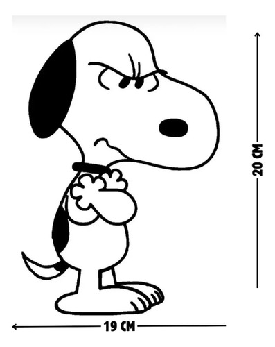Calcomanía Snoopy Enojado Vinil 19x20 Cm Genérica