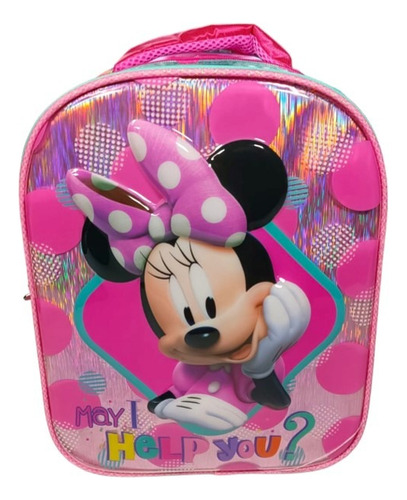 Mochila Minnie Mouse Kinder Backpack 178576 Color Fucsia