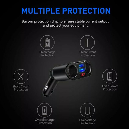 A Cargador Doble Usb De 2 Vías Para Encendedor De Coche.