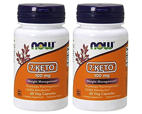 Now Foods - 7 Keto 100 Mg Veg 60 Cápsulas (pack De 2)