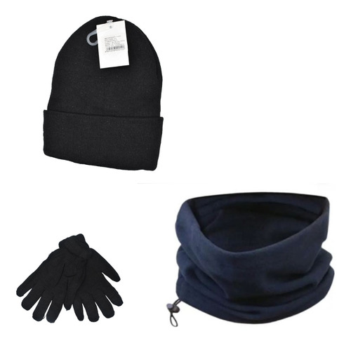 Set De Gorro + Cuello Polar + Guantes Para El Frio Invierno