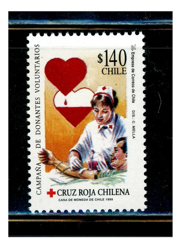 Sellos Postales De Chile. Serie De La Cruz Roja Chilena.