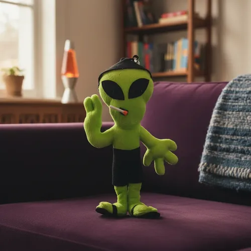Et Alien De Pelúcia Parabrisa E Janela Verde Fumando | MercadoLivre