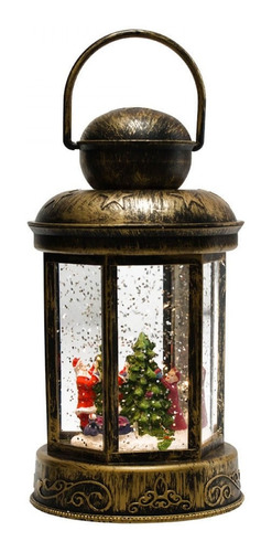 Luminária Lamparina Decoração Natalina Natal Papai Noel 19cm