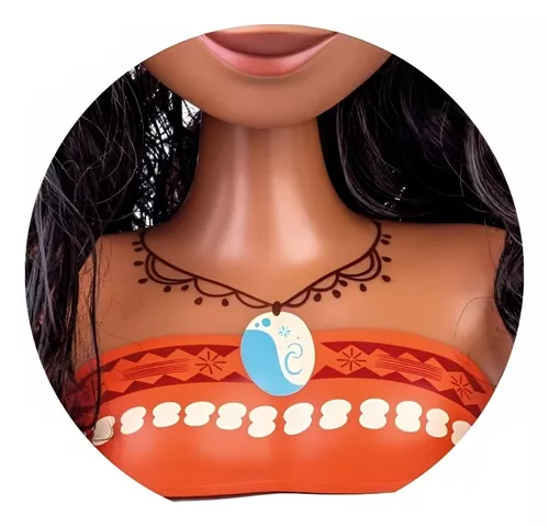 Boneca Busto Da Moana C/ Acessórios Disney Infantil Penteado - Dupari