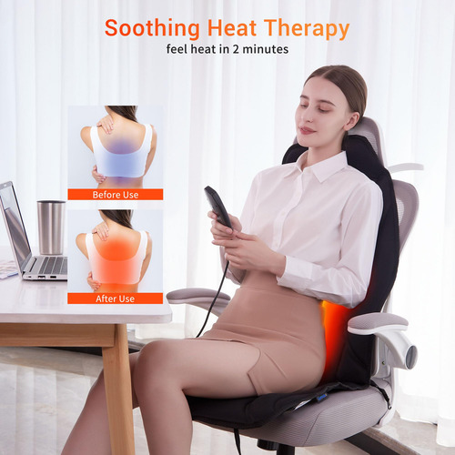 Masajeador Espalda De Silla Homcom Con Calor Y Vibración