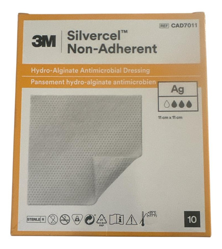 Apósito Silvercel Hidroalginato Antimicrobiano 11x11 Cj 10u