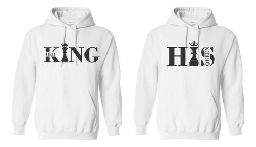 Sudaderas Pareja Novios Her King His Queen Con Gorro 5 