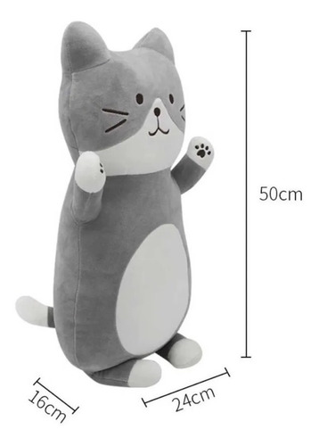 Imagen 2 de 4 de Peluche Almohada De Gato 50x24x18 Cm
