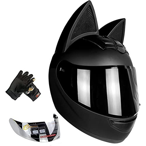 Personalized Cool Cat Ear Electric Motorcycle Helmet Wi...