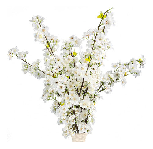 4 Flor Artificial Cerezo 42.9  Rama Seda Sintetica Tallo
