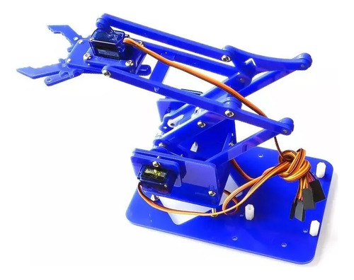 Kit Braço Robótico Arduino Azul Acrilico