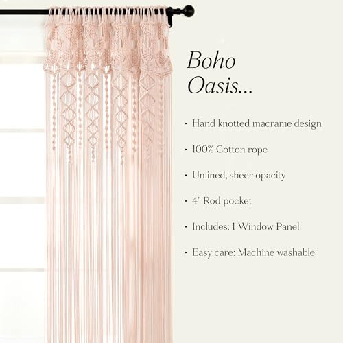 Panel De Cortina De Algodón Texturizado Bohemio Para Ventana