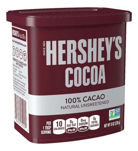 Cocoa En Polvo Hersheys 100% Cacao Naural Unsweetened