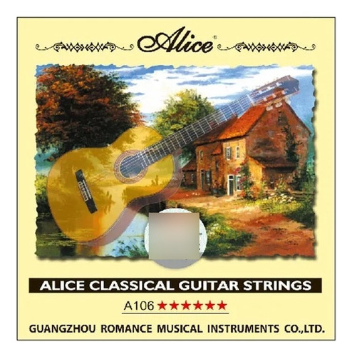 Cuerdas Guitarra Clásica 6 Cuerdas Alice +  Uña De Regalo