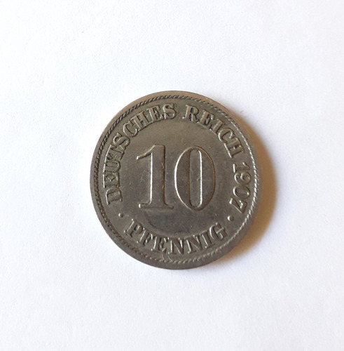 Alemania 10 Pfennig 1907 A - 1912 D Km#12 Moneda Imperio C/u