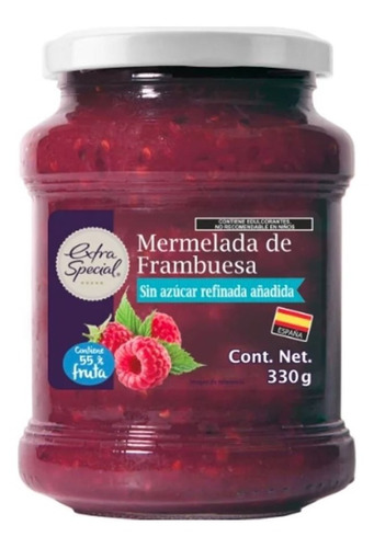 Mermelada De Frambuesa Sin Azúcar  Extra Special 330 G