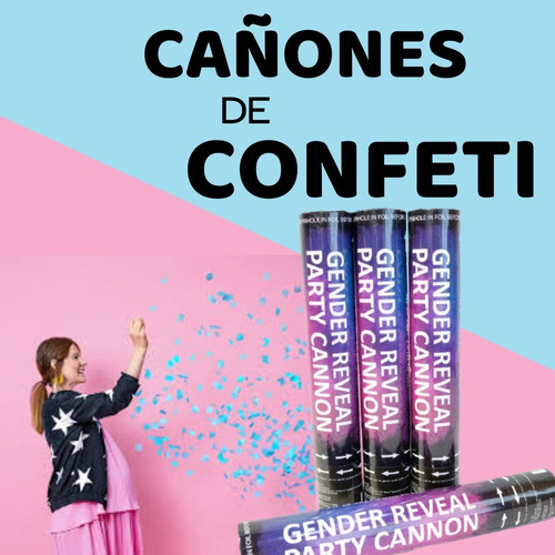 Cañones Confeti Biodegrad Revelacion De Genero Gender Reveal