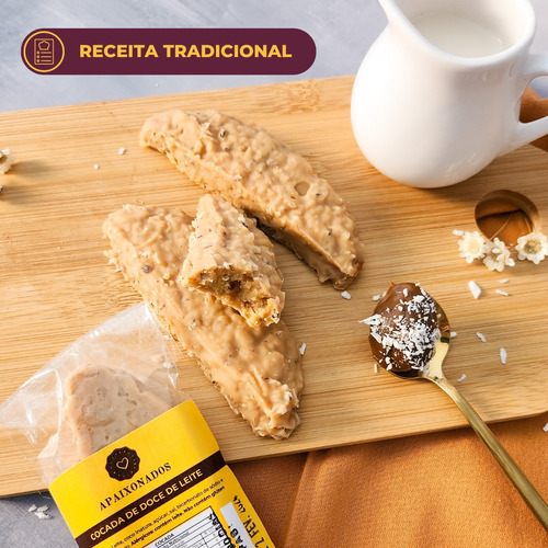 Cocada Caseira Pedaço Doce De Leite Com Coco 40g - 10 Un