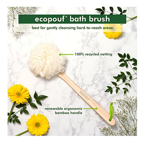 Ecotools Ecopouf Bath Brush, 2 Count (colors May Vary)