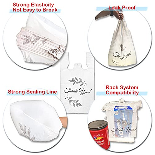 Bolsa Grande De Plástico Blanco Compras Asa. 12 X7 X22...