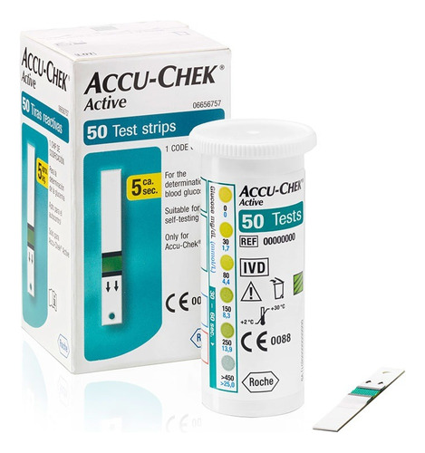 Tiras Reactivas Accu-chek Active Caja X50 Roche Promoción 