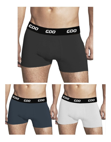 Pack X3 Boxer Calzoncillos Gdo Liso ALG/lycra Con Elastico