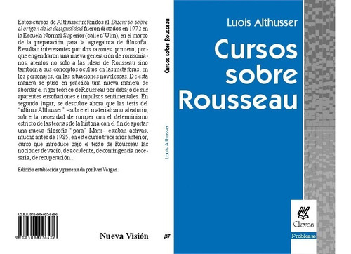 Cursos Sobre Rousseau, De Louis Althusser. Editorial Nueva Visión, Tapa Blanda En Español