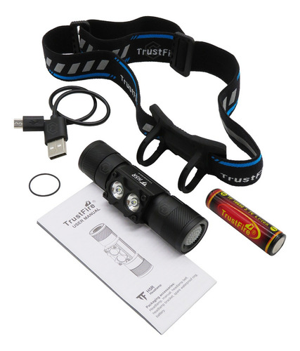 Lampara Para Cabeza Magnetica Recargable Trustfire 600lm Linterna Blanco Luz Blanco