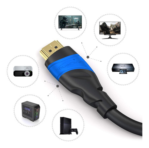 Cable Hdmi Kabeldirekt Con Blindaje A.i.s, 2 M , Azul