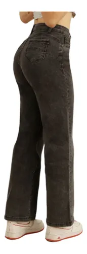 Jeans Tiro Alto Wide Leg De Mujer