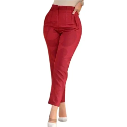 Pantalones de vestir de cintura alta para mujer, pantalón Formal