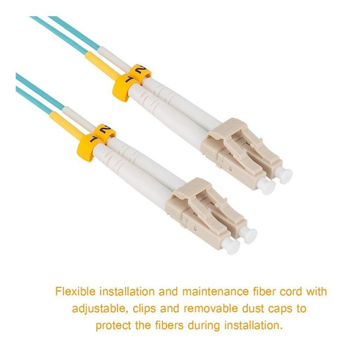 Fiber Patch Cable 0.5M, OM4 LC/LC Multimode, 5 Pack VANDESAIL 10G Gigabit Fiber Optic Cables with LC to LC Multimode OM3 Duplex 50/125 OFNP 