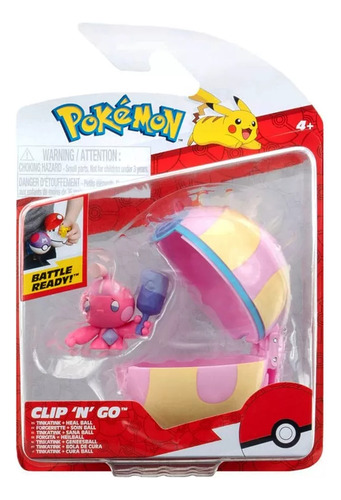 Tinkatink 4cm Con Pokebola 7cm Pokemon Clip N Go Jazwares