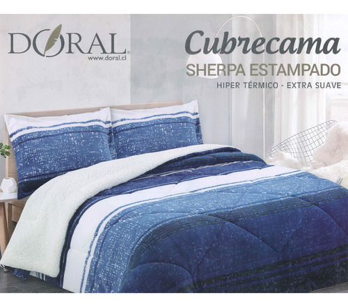 Cubrecama 1.5pl Sherpa Chiporro Azul Doral