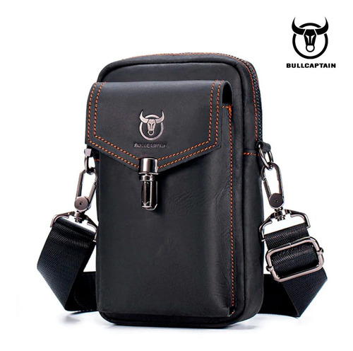 Morral De Cintura Correa Cuero Natural Bullcaptain