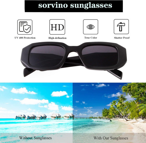 Sorvino Gafas De Sol Rectangulares Retro De Los Años 90 Para