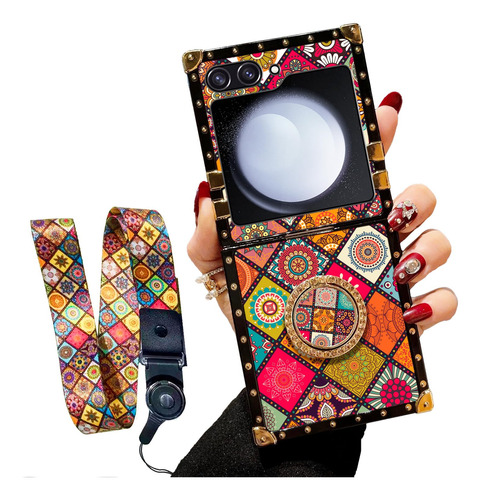 Funda Para Samsung Galaxy Z Flip5 Con Cordon - Mandala 