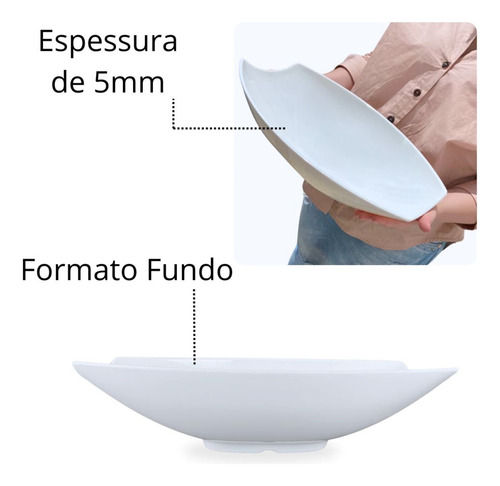 Kit Travessa Buffet 41cm Curva+ 2 Tigelas 1,3l Oval Com Alça