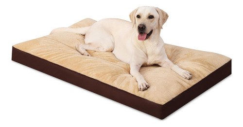 Cama Impermeable Felpa Lavable Para Perros Grandes Y Mediano Marrón Diseño