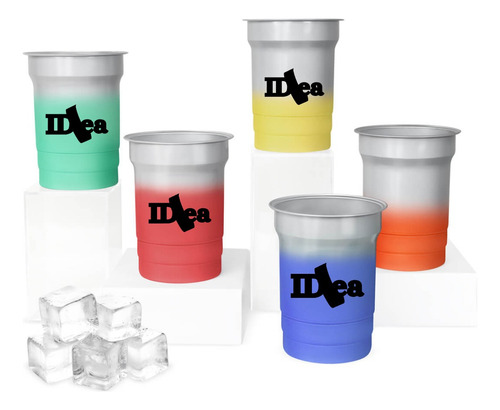 10 Vasos De Aluminio Cambio De Color Con Frio Personalizados