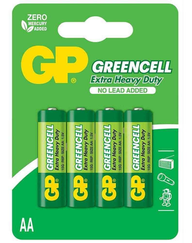 Gp Pila Greencell (cloruro Zinc) Aa - 0030 - 18 Unid