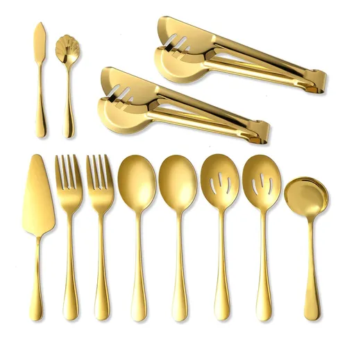 comprar Utensilios Para Servir Dorados, 12 Utensilios Para Servir...