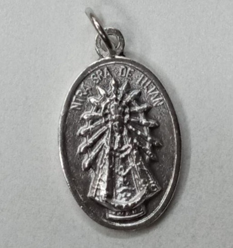 Medalla Virgen De Luján X 10 Unid. 15x25mm Metal Plateado 