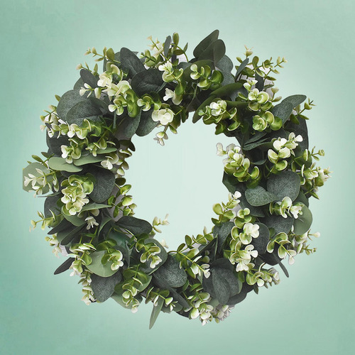 2 X 15.75 Polegadas Folha De Eucalipto Verde Artificial De