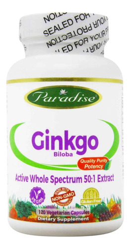 Ginkgo Biloba Paradise Herbs 60mg 120 Capsulas