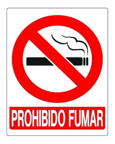 Imagen 1 de 1 de Cartel / Letrero Prohibido Fumar 15x19cm