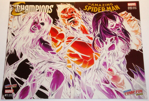 Spider-man#19/champions#1- Connecting Negative Covers- Ramos (Usado)